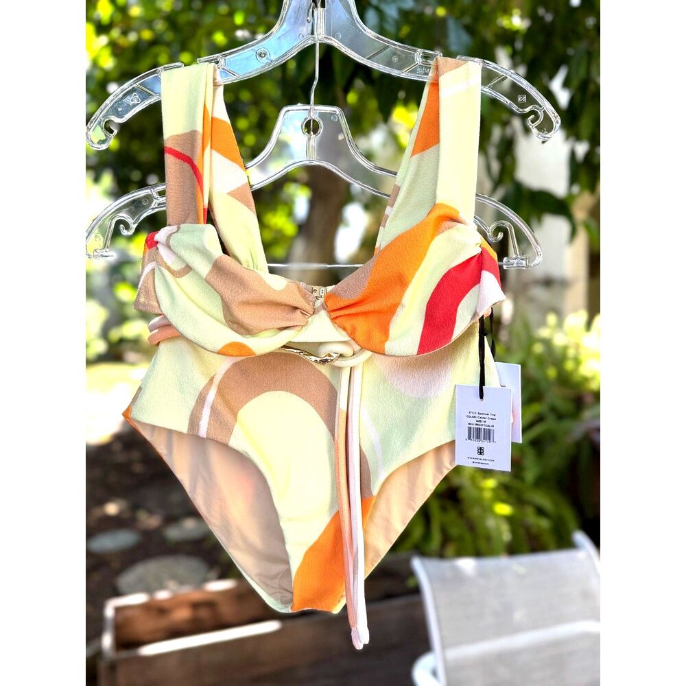 NWT Anthropologie Revel Rey Spencer Cream Yellow Orange 2 Piece Bikini Size M
